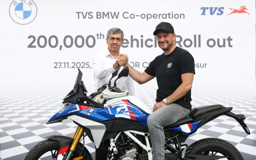 TVS Motor Company & BMW Motorrad Surpass 2 Lakh Units Milestone in Strategic Partnership