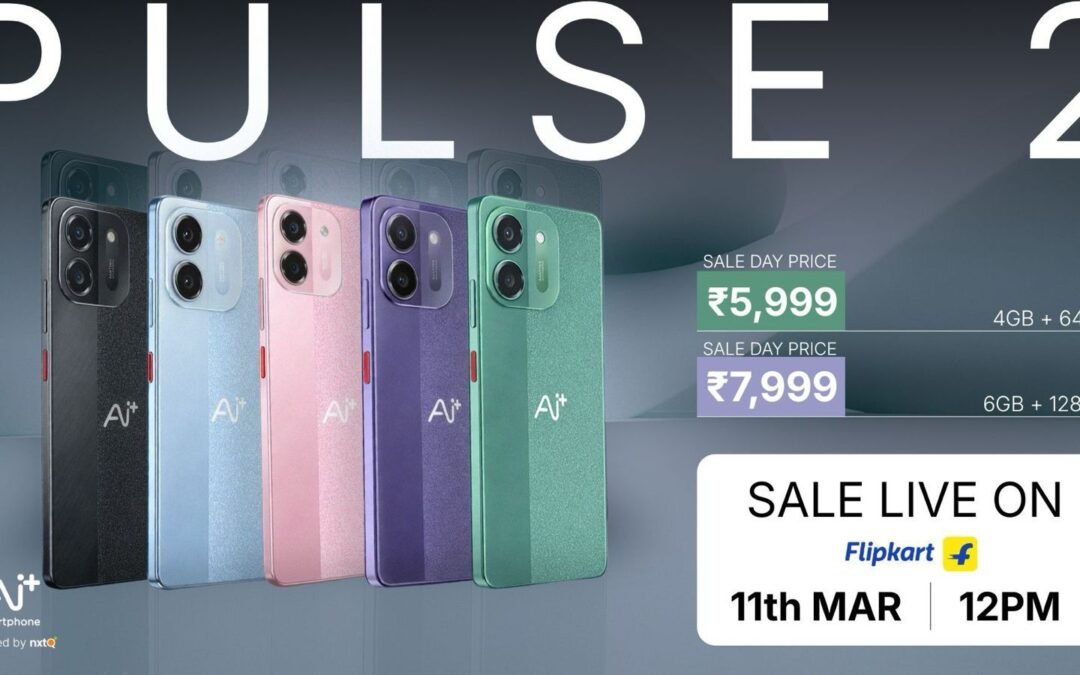 Ai+ Smartphone Unveils Pulse 2 at 5999 with 50MP AI Camera with the Slimmest 6000mAh Battery in this Category; Sale from 11th March at 12 PM