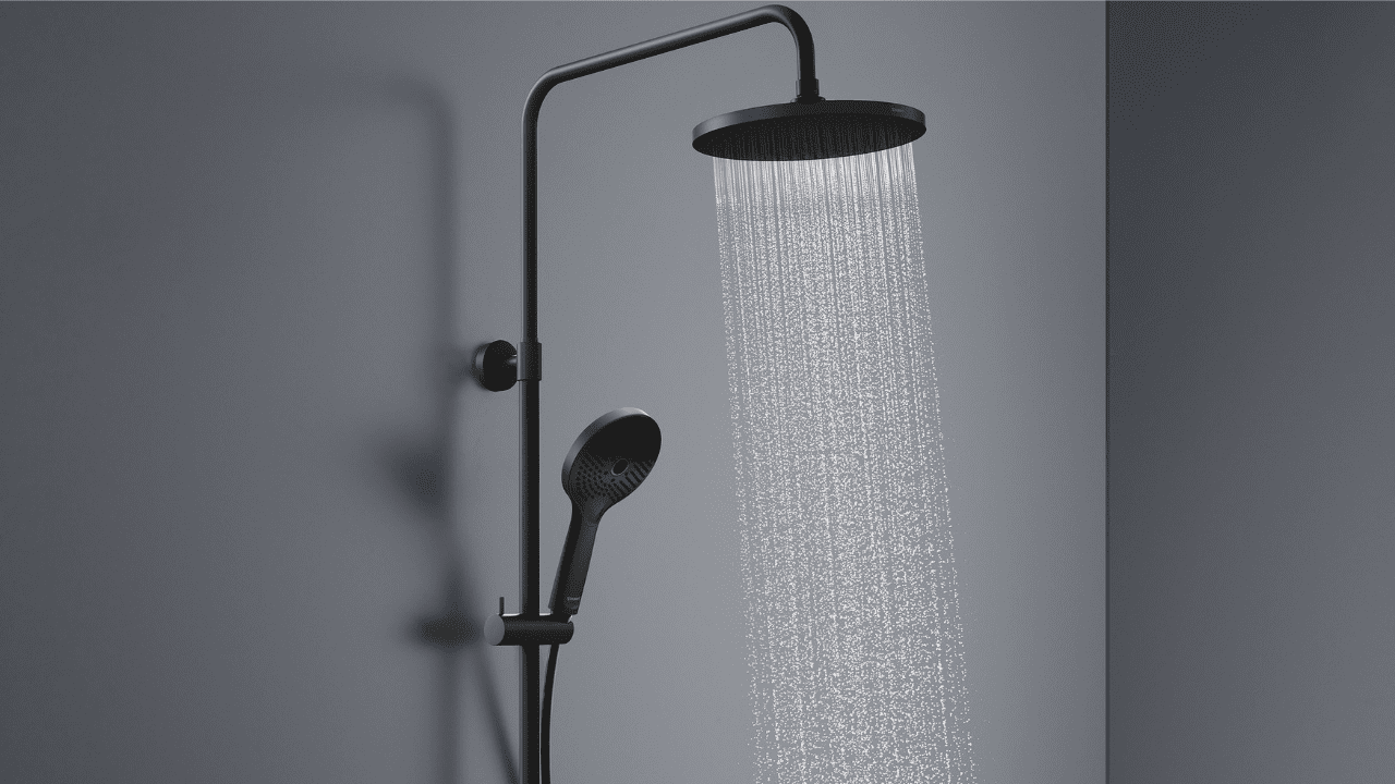 Duravit Adds Matt Black Finish to Shower System Shelf 1050