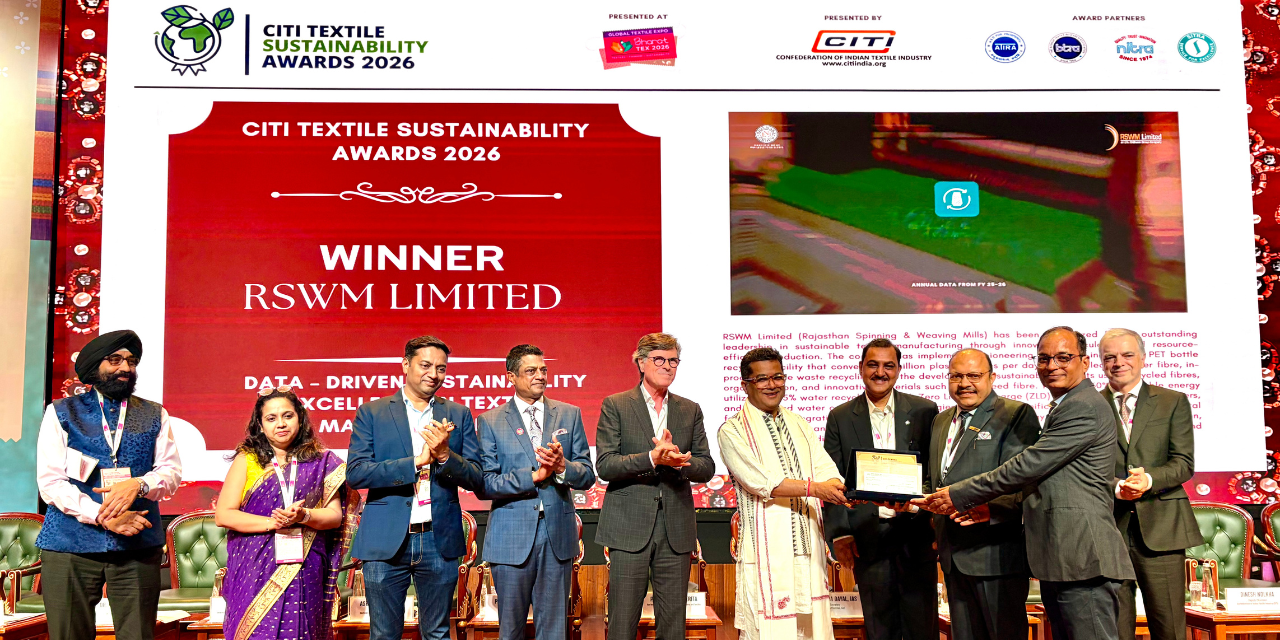 RSWM Wins CITI Sustainability Award at Bharat Tex 2026