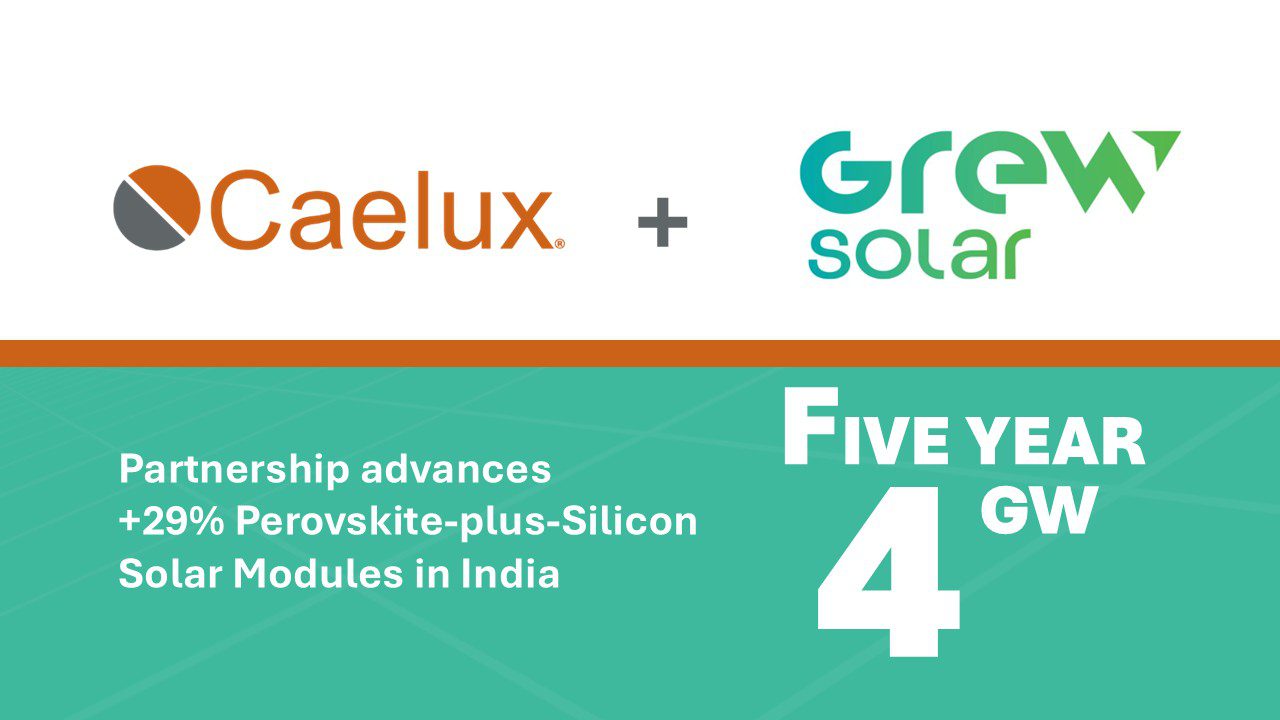 GREW Solar Partners with Caelux for 4 GW Solar Modules