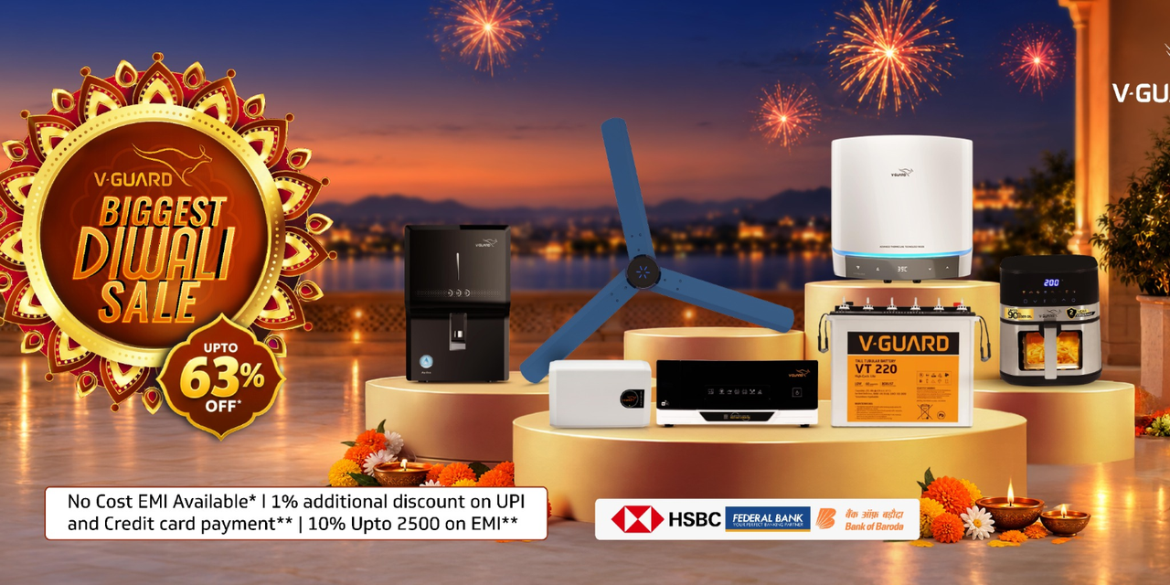 V-Guard Diwali Sale 2026: Up to 63% Off V-Guard Diwali Sale 2026: Up to 63% Off