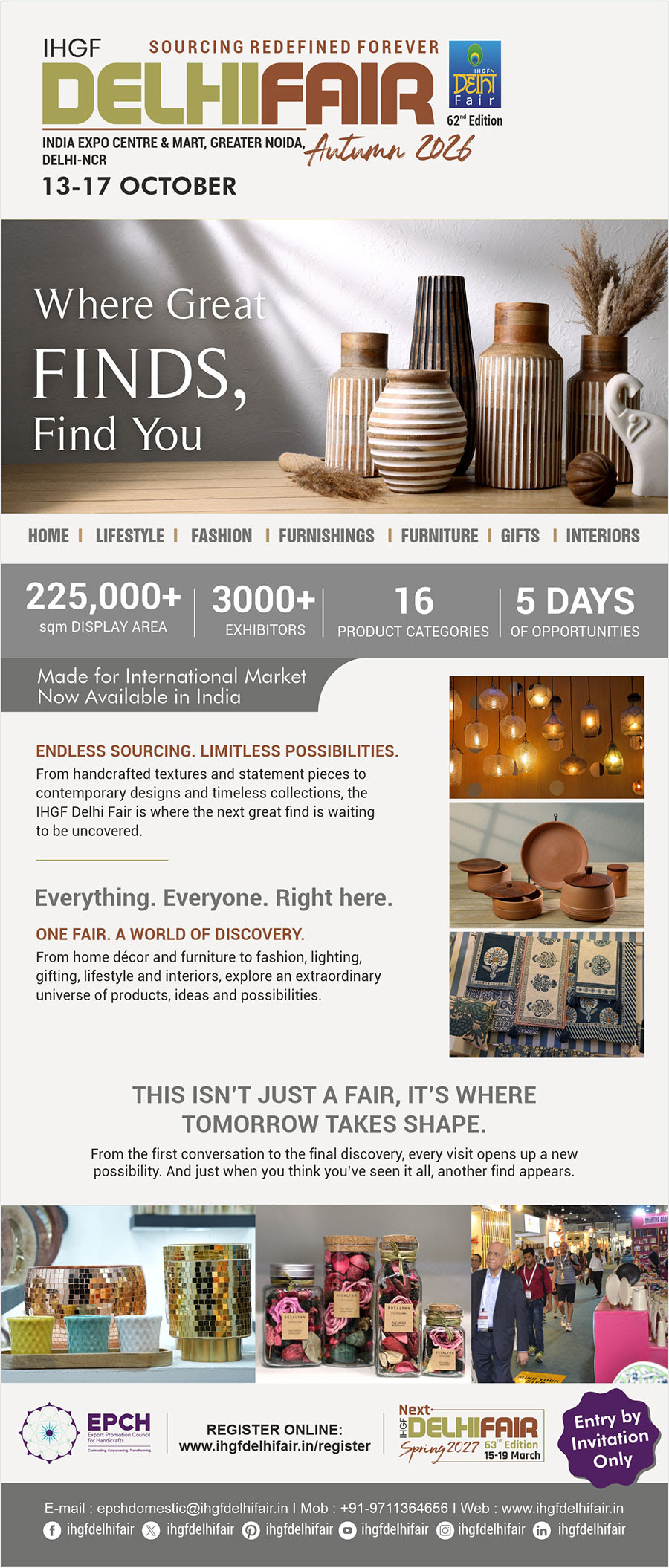 62nd IHGF Delhi Fair – Autumn 2026