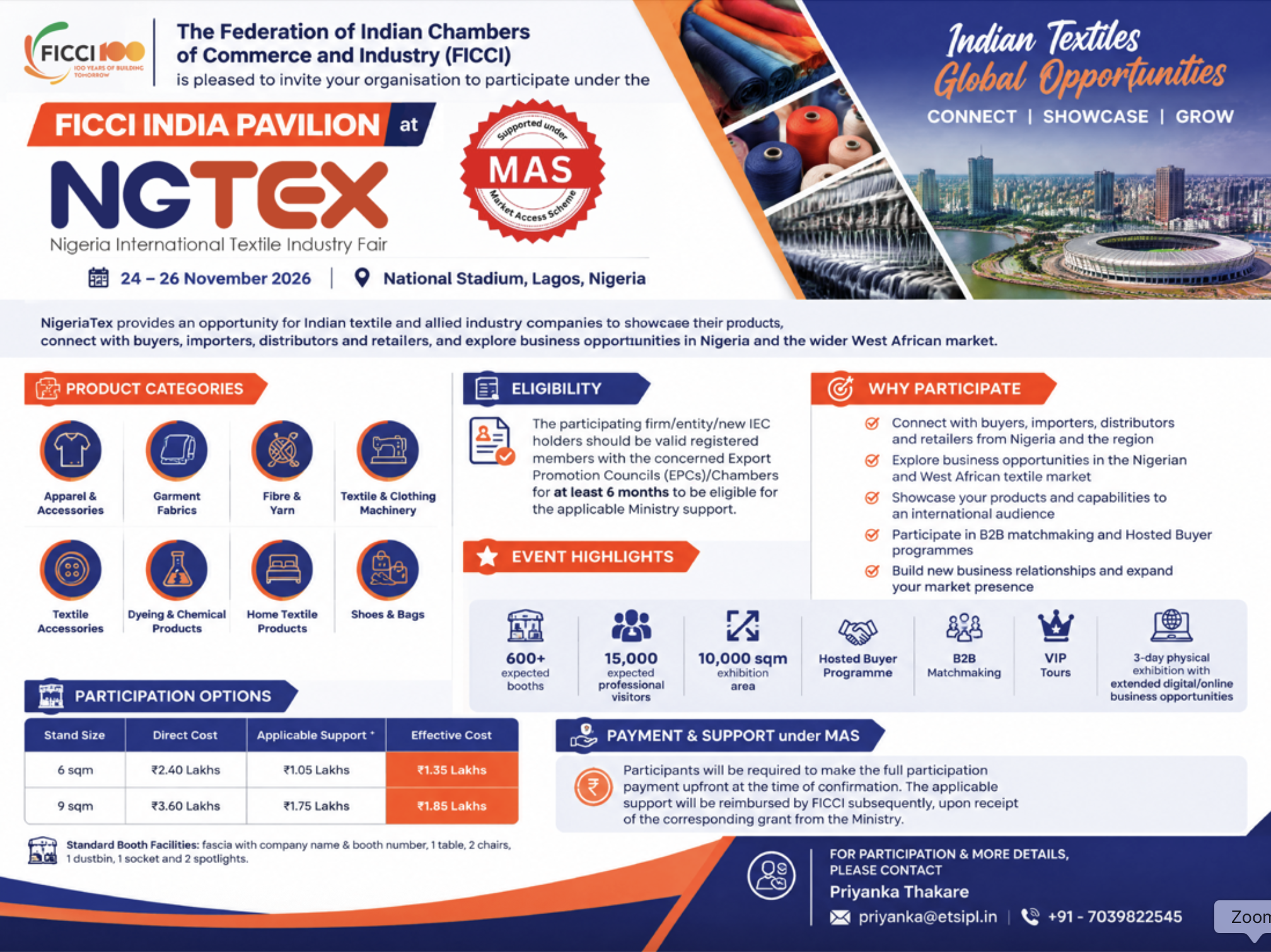 NGTEX 2026 Nigeria Textile Fair – FICCI India Pavilion